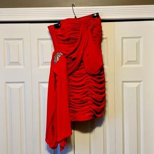 Red Strapless Mini Dress